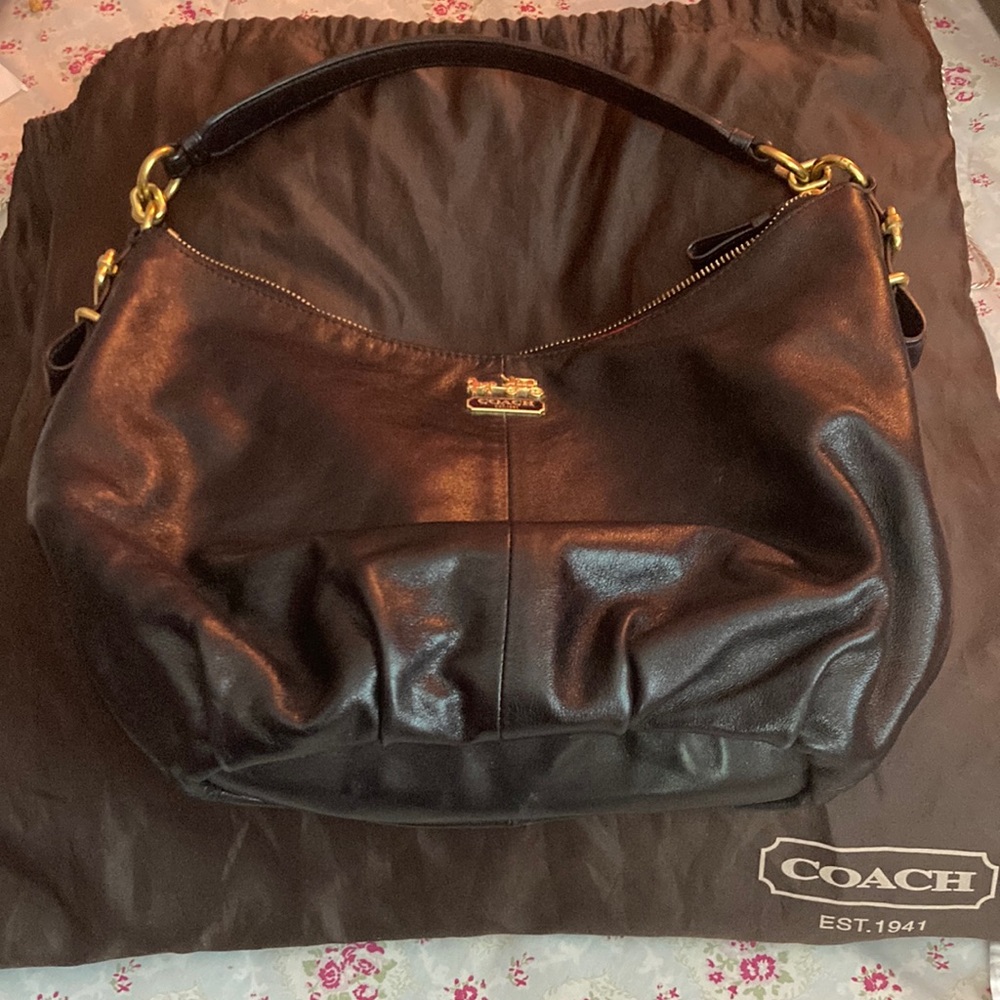 Coach Black Leather Hobo